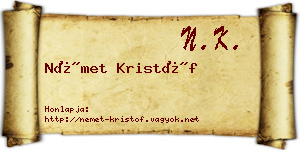 Német Kristóf névjegykártya