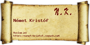 Német Kristóf névjegykártya